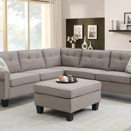 Blaze Corner Sofa with Ottoman Coffee Colour