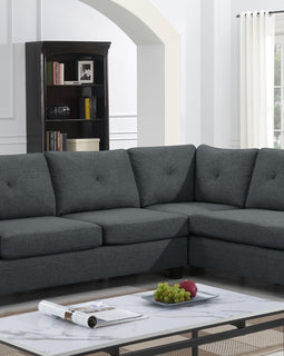 Pavia  Charcoal Grey Reversible Sofa